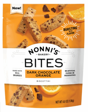 Nonni's Bakery Bite Sized Dark Chocolate Orange Biscottini 4.8oz 6ct